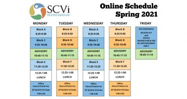 SCVi Online Schedule Spring