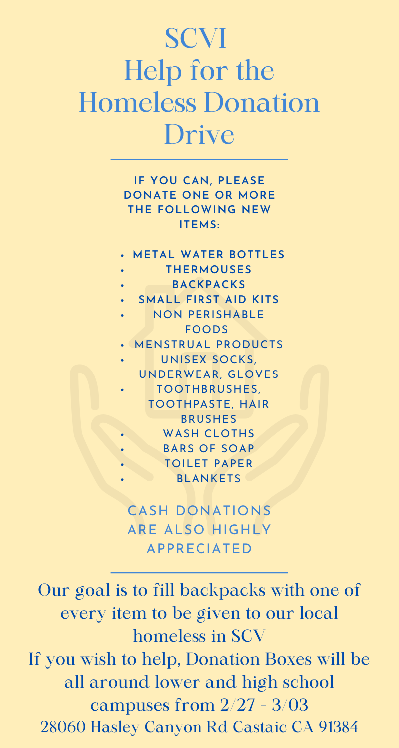 Backpack Donation List
