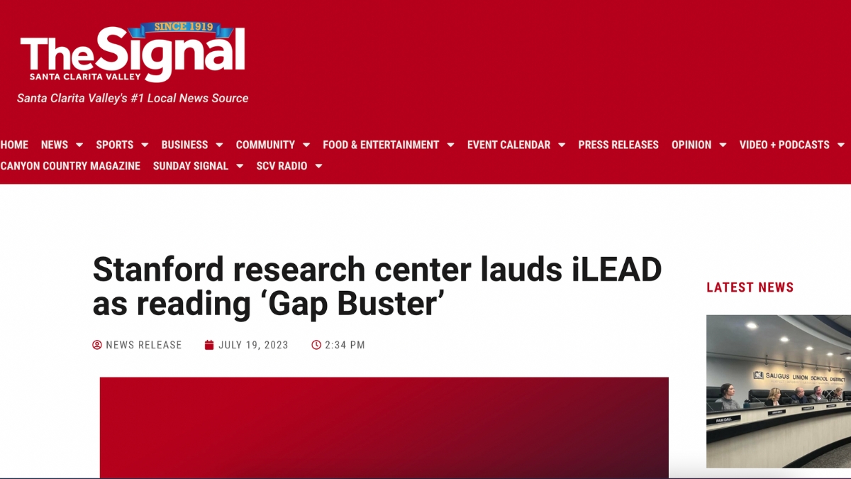 Signal-7.19.23-Stanford research center lauds iLEAD as reading ‘Gap Buster’