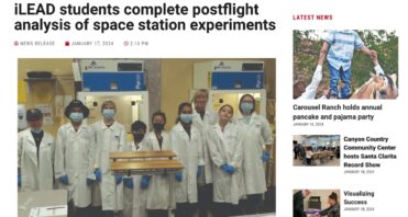 Santa Clarita Signal - iLEAD students complete postflight analysis of space station experiments