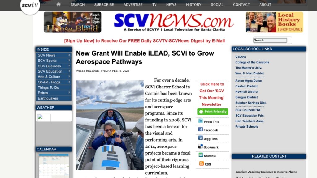 SCVTV New Grant Will Enable iLEAD, SCVi to Grow Aerospace Pathways