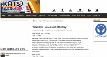 SCVi Open House Ahead Of Lottery! - Santa Clarita - KHTS Radio