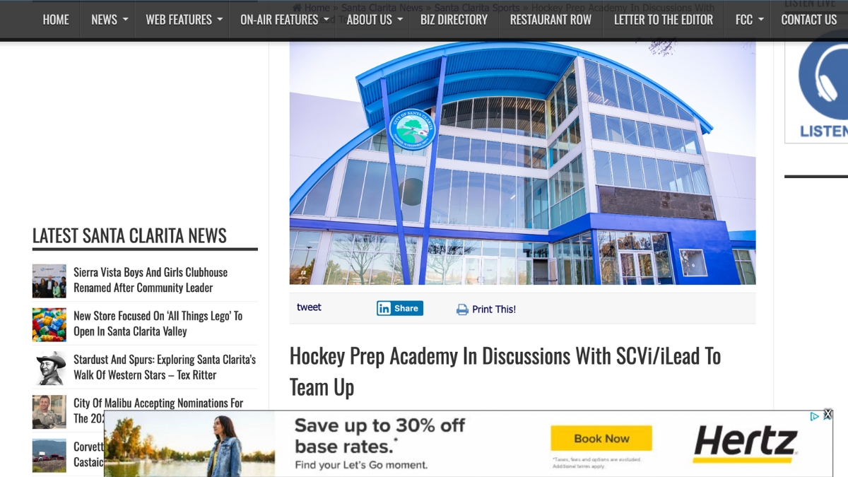 KHTS - Hockey Prep Academy In Discussions With SCVi_iLead To Team Up